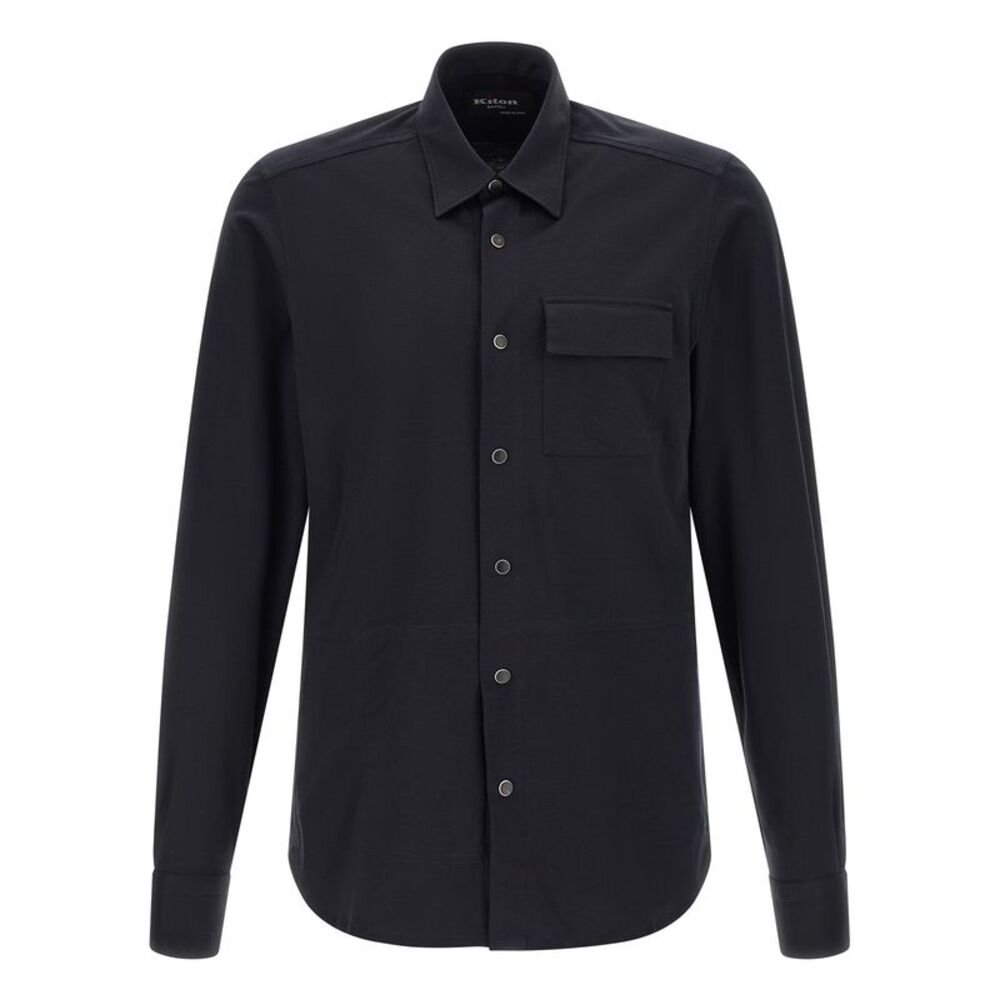 Kiton Blue Cotton Men's Blouse